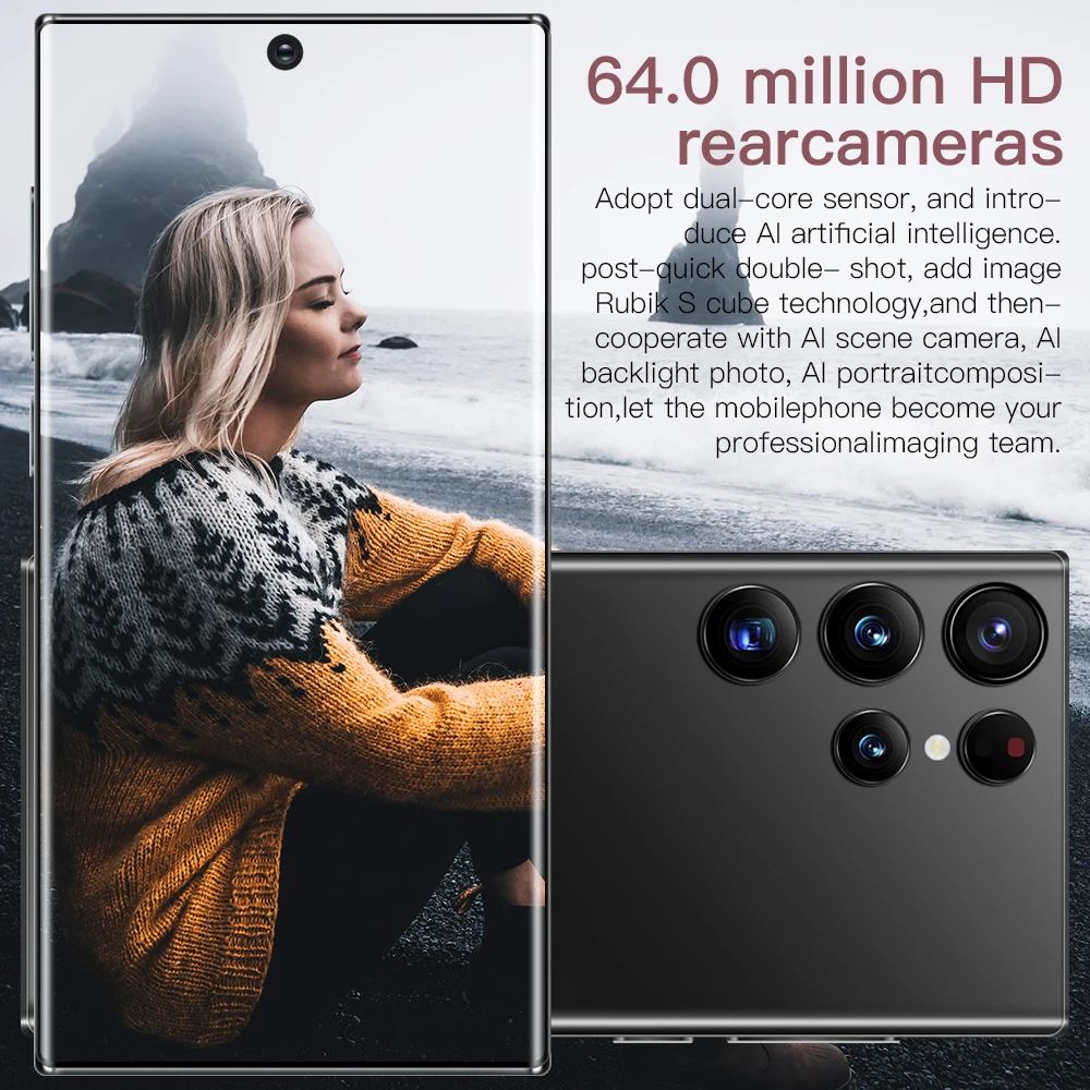 Fast Delivery New S23 Ultra 10 Core Oem Smartphone 7.3 Inch Cheap Big Screen Phone With 512gb 64mp Hifi Camera Mobile Phone