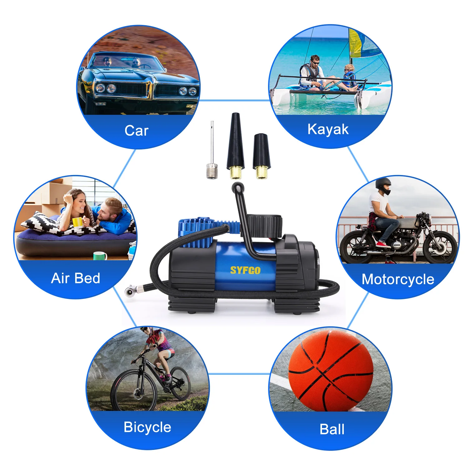 2022 new fashion multifunctional hot sale 150psi auto portable mini dc 12v tire inflator for car bike motorcycle