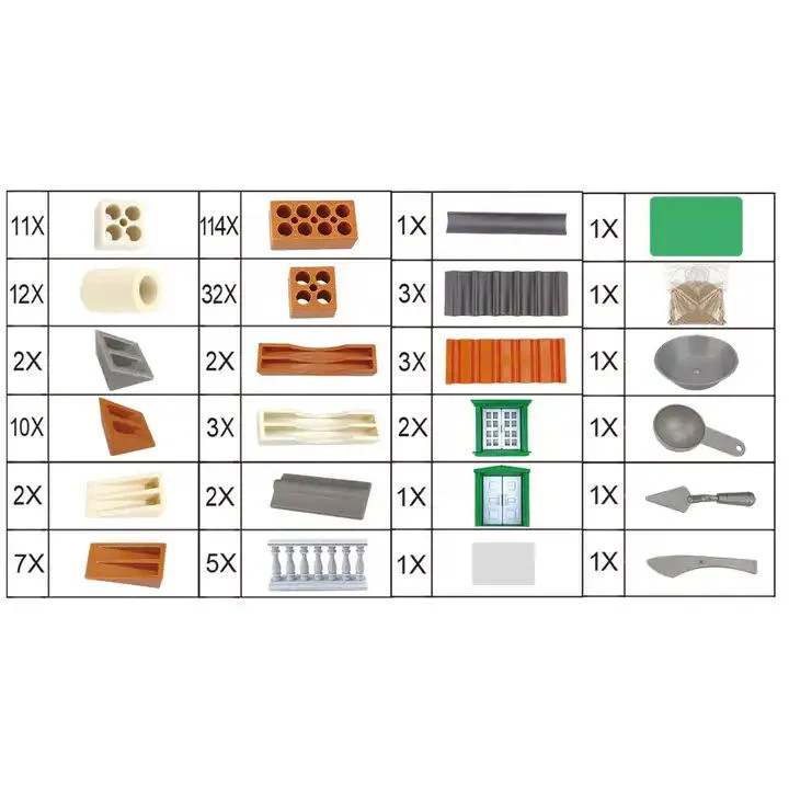 Children Cement Architect DIY Assemble Villa Build Kids Doll House Bricks Stacking Building Plastic Bricks House For Sale