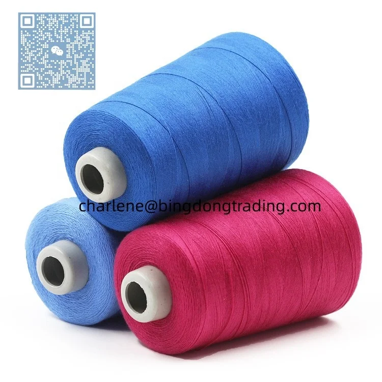 Blanco 40/2 5000m 100% Poliester Hilos De Coser Fabrica China 100% Polyester Chinese Thread for 1mm Elastic Jewelry Spun 250g