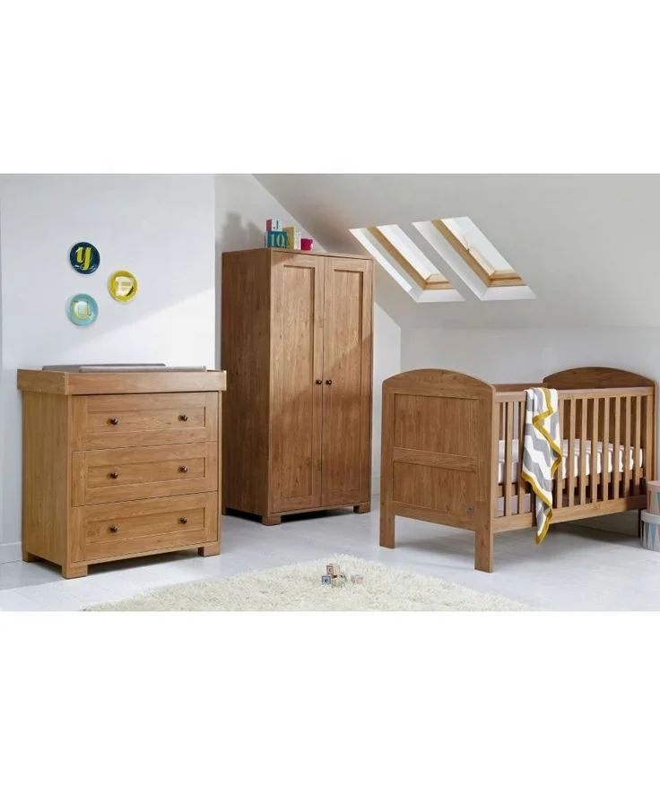 Cheap Wood Material and Panel Wood Style baby cribs furniture