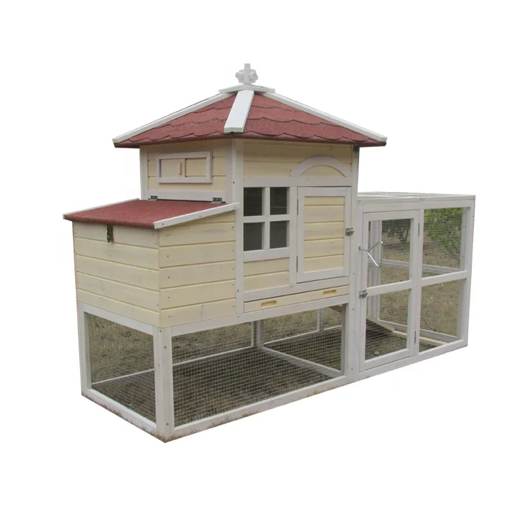 Design Large Wooden Outdoor Hen Cage Poultry Coop with Ventilation Door