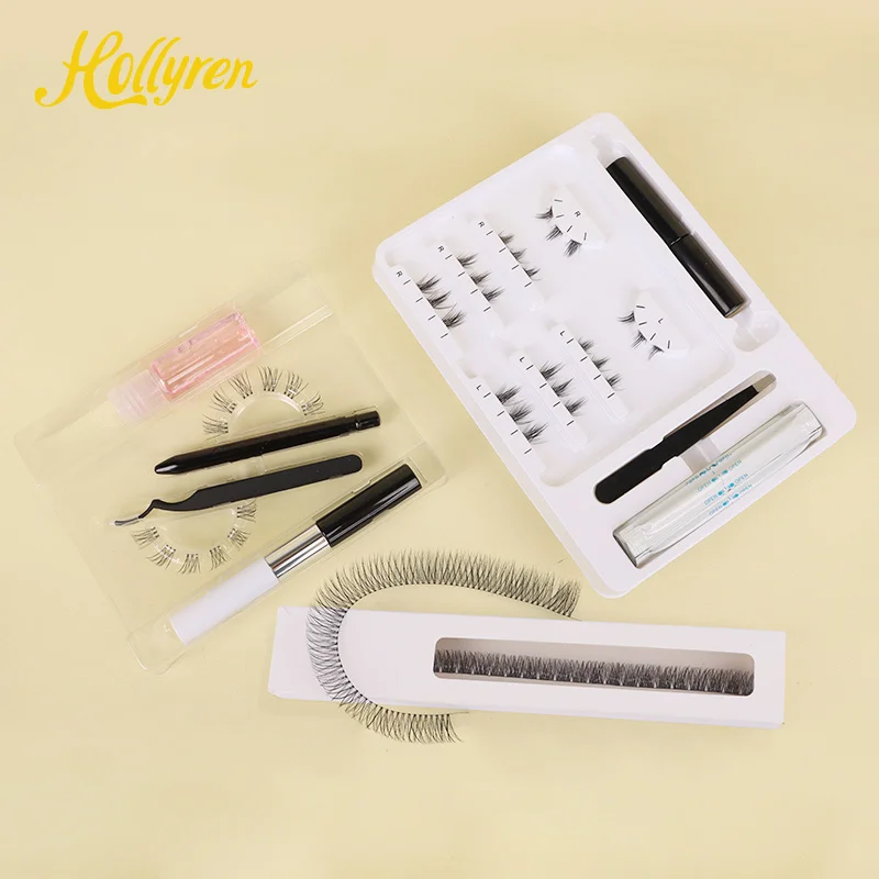 Hot Selling long Cluster Lashes Vogue Mink Cluster Eyelash Extensions Pre Cut Temporary Lash Extensions With Private Label