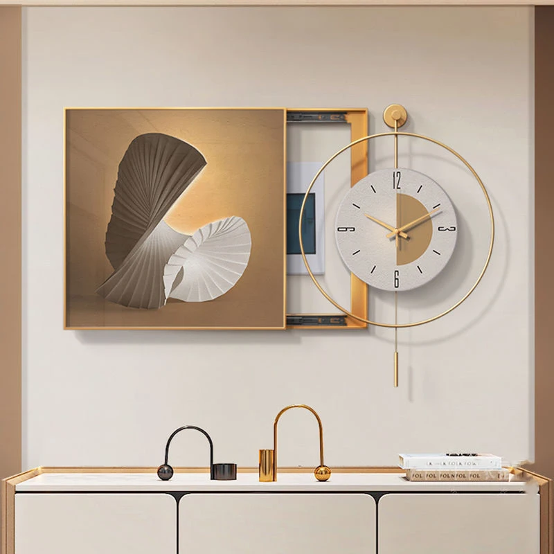 Modern Home Decor Punch Free Framed Electricity Meter Box with clocks still life Wall Art Weak Electricity Box Hanging Painting