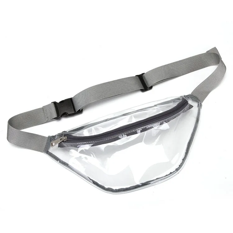 Waterproof outdoor sports clear transparent pvc fanny pack waist belt bag