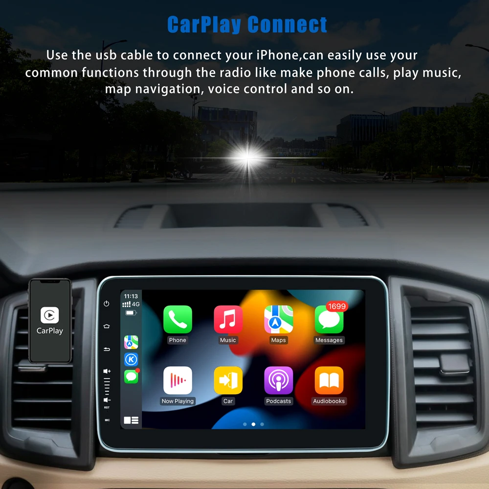 Universal 1 Din 9 Inch Carplay Android Multimedia Player Car DVD Player Rotatable 360 Degree Car Rotating Car Radio