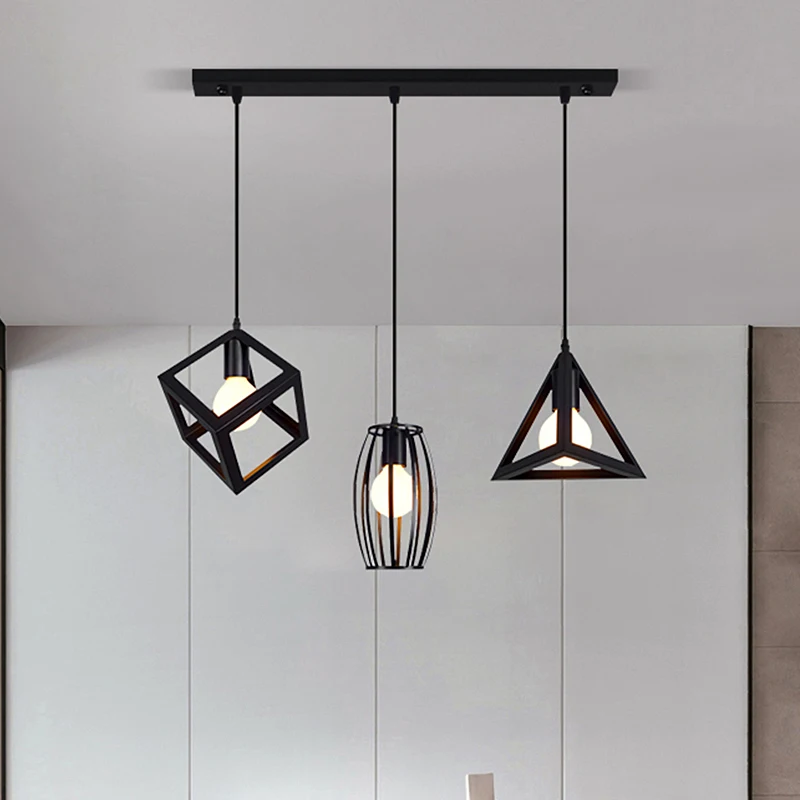 American Retro Suspended Chandelier Counter Coffee Shop Hanging Lamp Wrought Iron Bar Industrial Vintage pendant lights