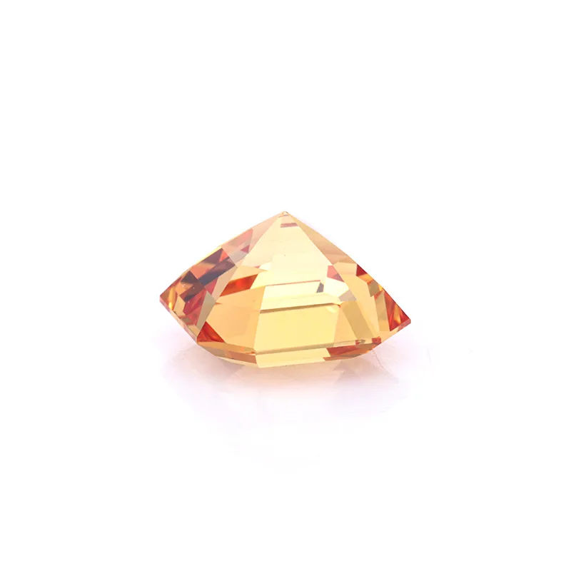 Customizable White Moissanite Artificial Gem Synthetic Sapphire in Orange with Any Shape and Size Raw Sapphire Material