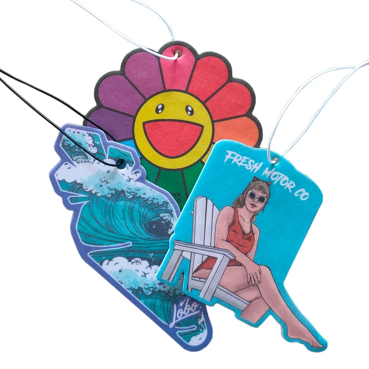 Индивидуальный логотип, все ароматы, освежающий экологически чистый картонный подвесной фруктовый бумажный автомобильный освежитель воздуха в форме дерева