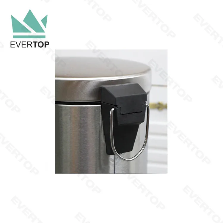 PD-S01  8L 12L 20L 30L Stainless Steel Soft Close Foot Pedal Dustbin Step Dust Bin Round Trash Bin Pedal Bin 12L China Trash Can