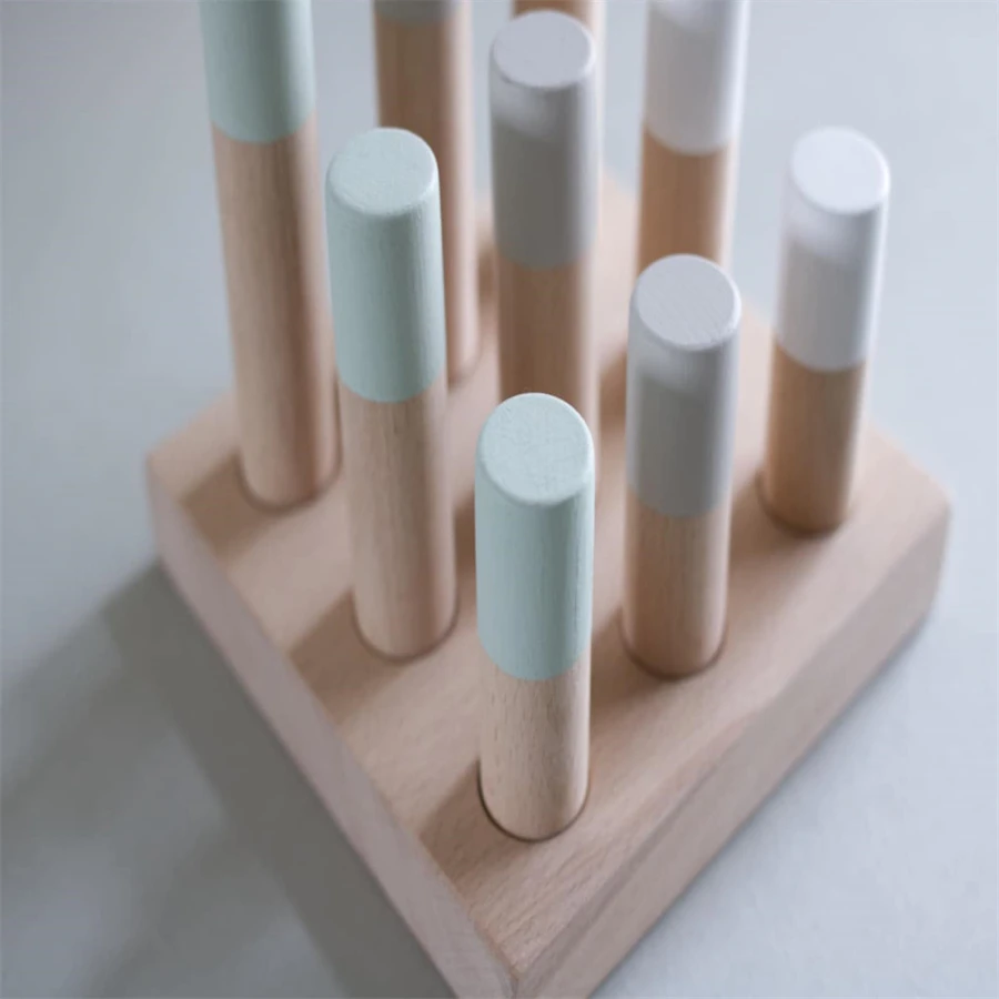Wholesale Custom Wooden Handmade Kids Peg Sorter Waldorf Toddlers Natural Educational Gifts Baby Montessori Toy