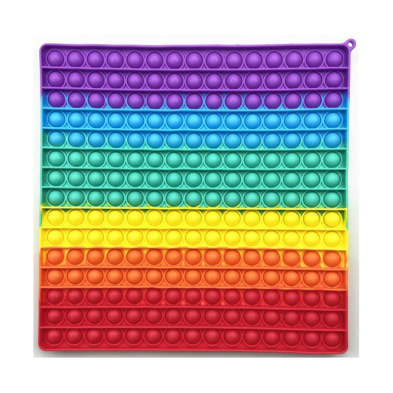 New Silicone simple push rainbow fidget toy set stress pack push pop bubble squeeze sensory fidget toys