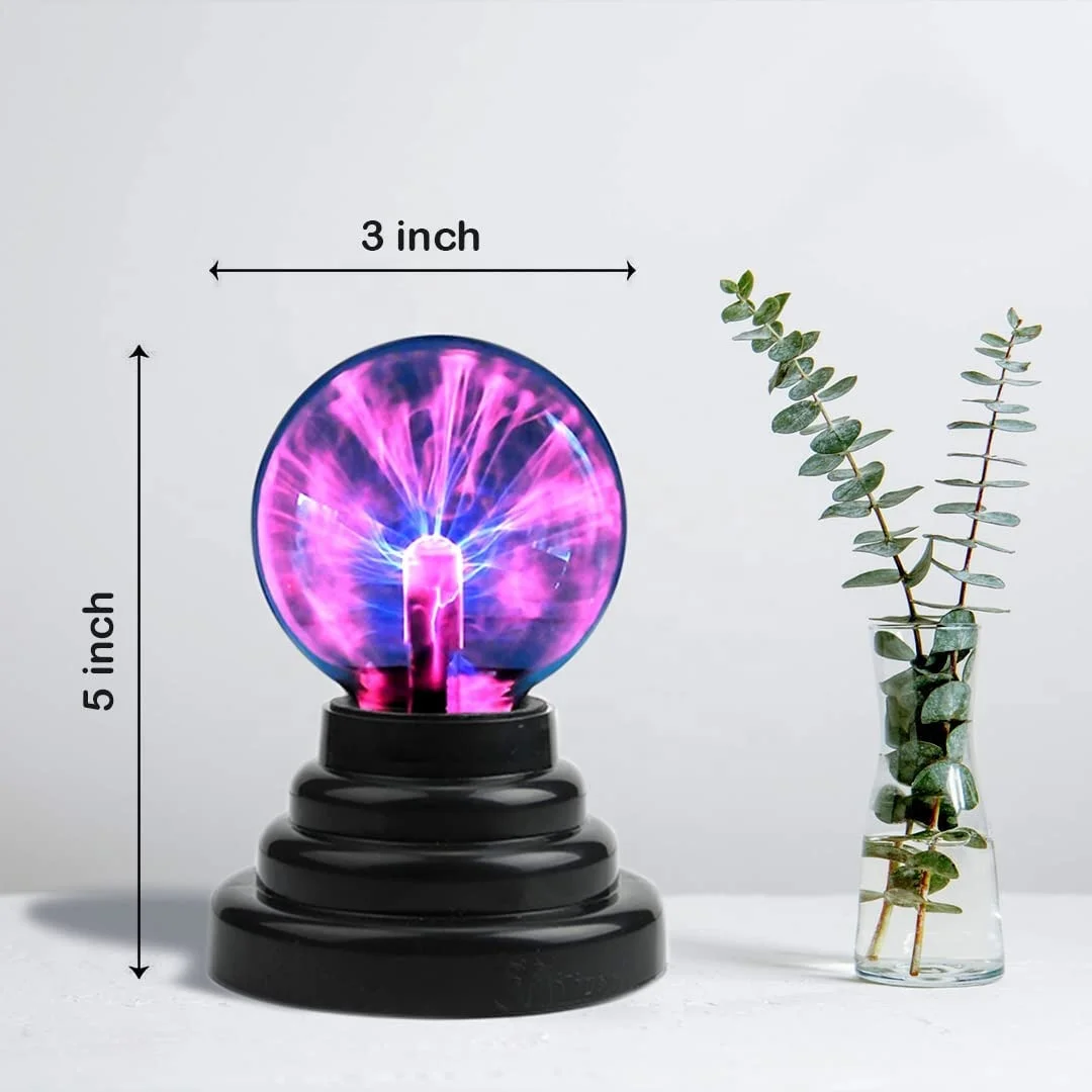 3 inch Plasma Ball Lamp Touch Sensitive Novelty Nebula Sphere Globe Magical Orb Toy Gift for Kids