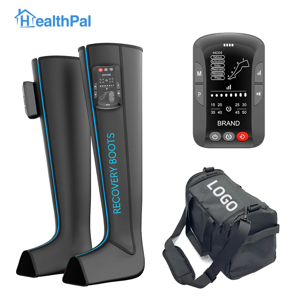 oem masajeador de foot massager machine lymphatic drainage pneumatic air recovery pressotherapy leg compression boots 8 chamber