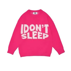 Custom OEM/ ODM Men Jacquard Sweater Cotton fashion Designers Loose Cropped Oversized Knitted Sweaters for Men