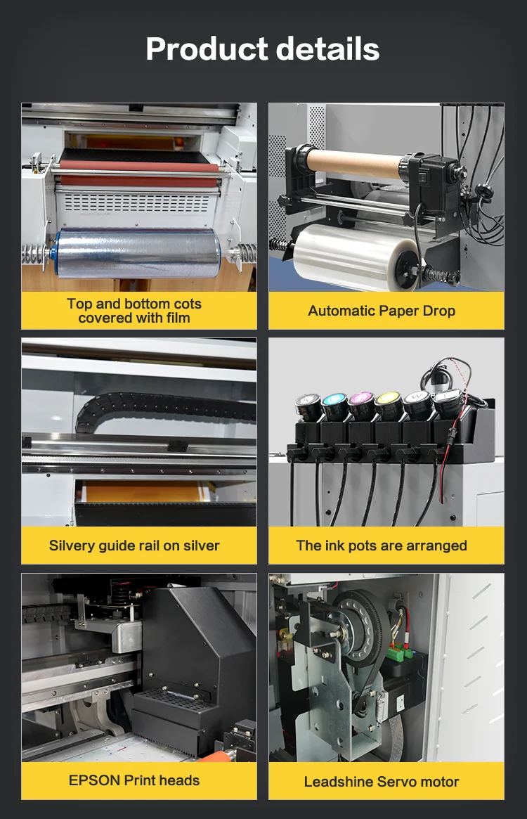 Small UV DTF Printer Full Color on Glass Crystal Photo Frame cold transfer sticker printing laminator machine