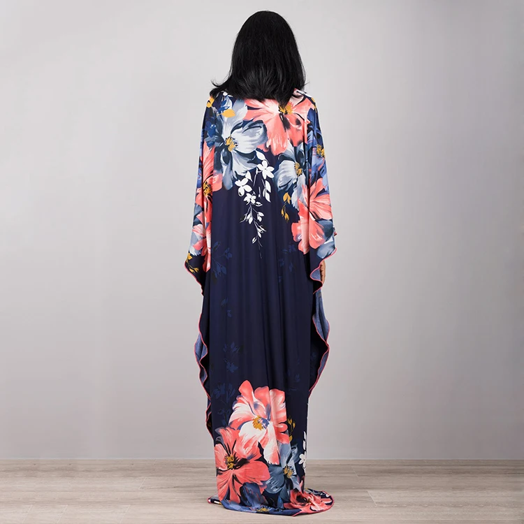 Wholesale Islamic Clothing Printed Plus Size Dubai Kaftan Dress For Muslim Women