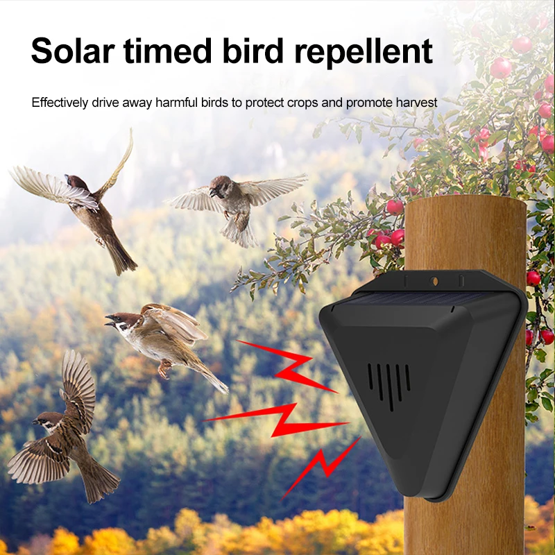 Factory Hot Sale Solar Bird Eepeller Timed Sound And Light Alarm Orchard Fish Pond Field Bird Pigeon Animal Repeller