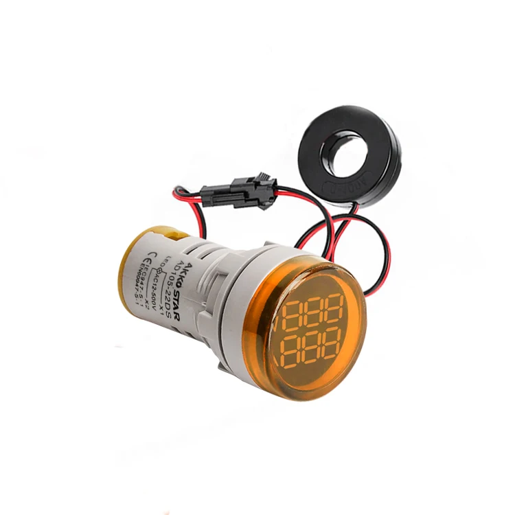 Akko star 22mm mini digital panel volt ampere meter with digital led voltmeter ammeter indicator lamp round