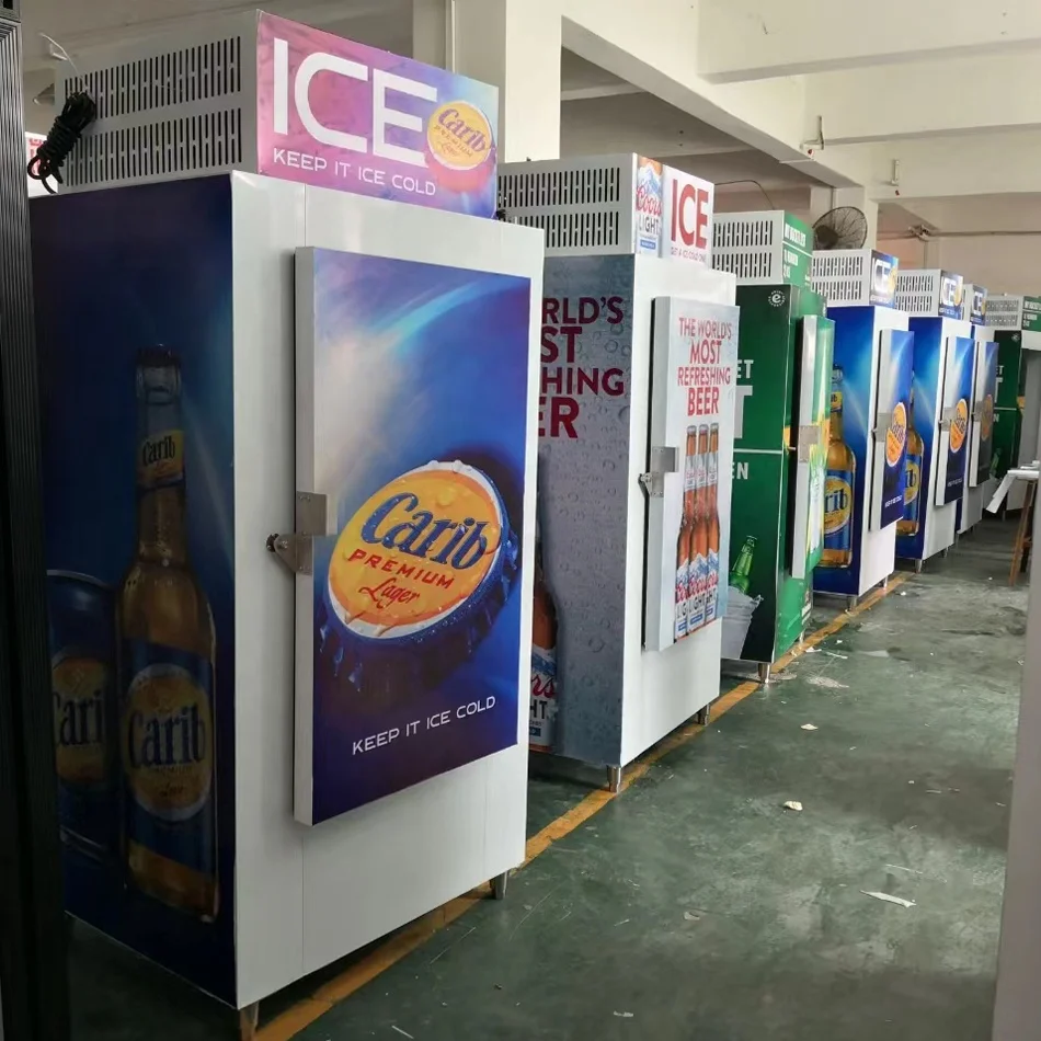 Refrigerated 1 door bagging Ice storage merchandiser freezer unit