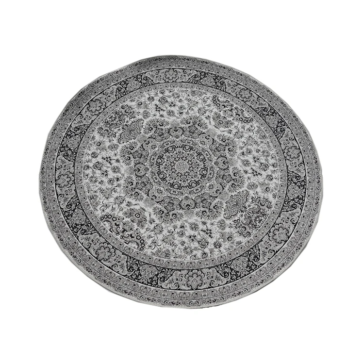Wholesale European Style Custom Round Living Room Print Rug Coffee Table Floor Mat