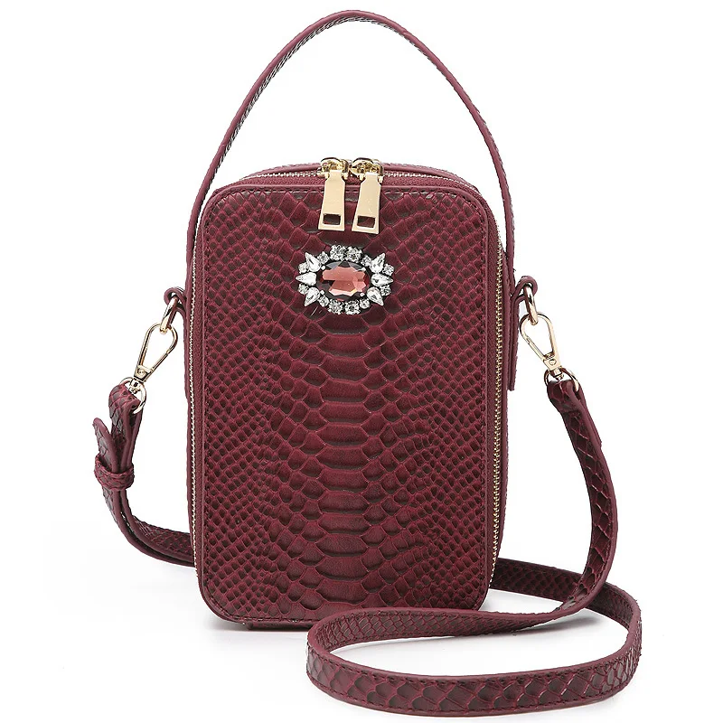 New Fashion Handbag Snake Skin Diamond Design Shoulder Bags for Women
