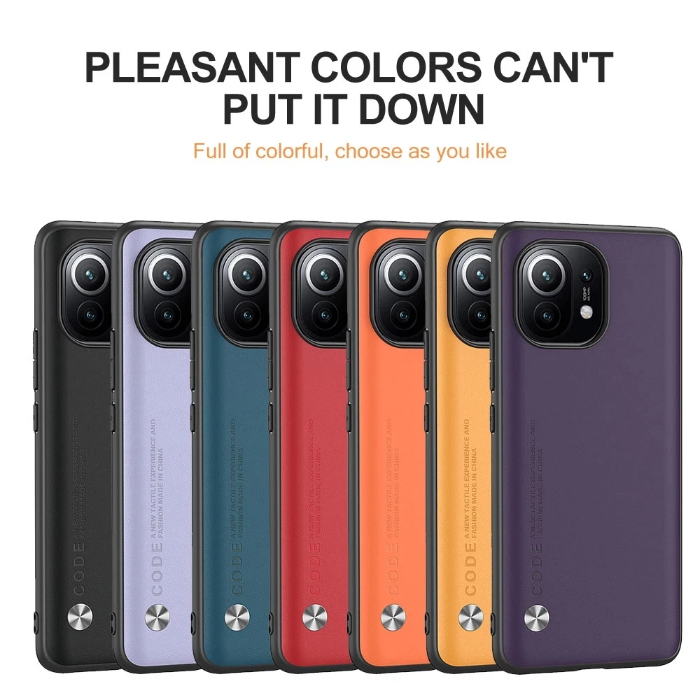 Luxury Plain Skin Leather Case For Xiaomi Mi 12 Pro 12 Ultra Poco X3 M3 Mi 11 Ultra 10 Pro Mix 4 10T Pro Shockproof Cover