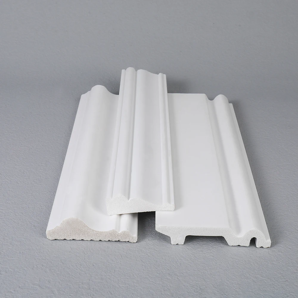 Modern Design PS Skirting Board Moulding Cornice with PVC Film for Home Decoration