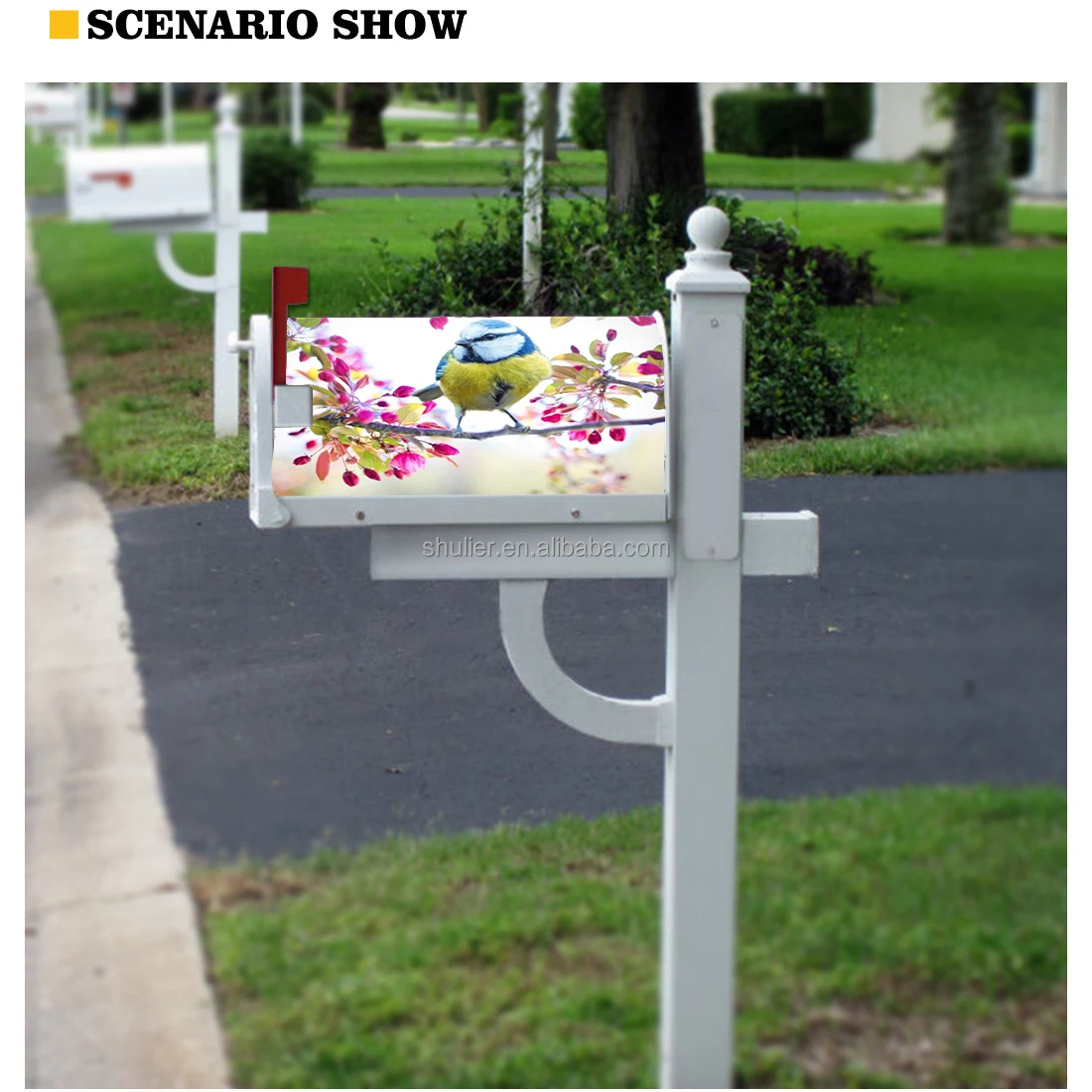 custom any design flower Mailbox Covers Mailbox-Wraps for Farmhouse Decoration - Floral Decorative Post Letter Box Wrap Standard