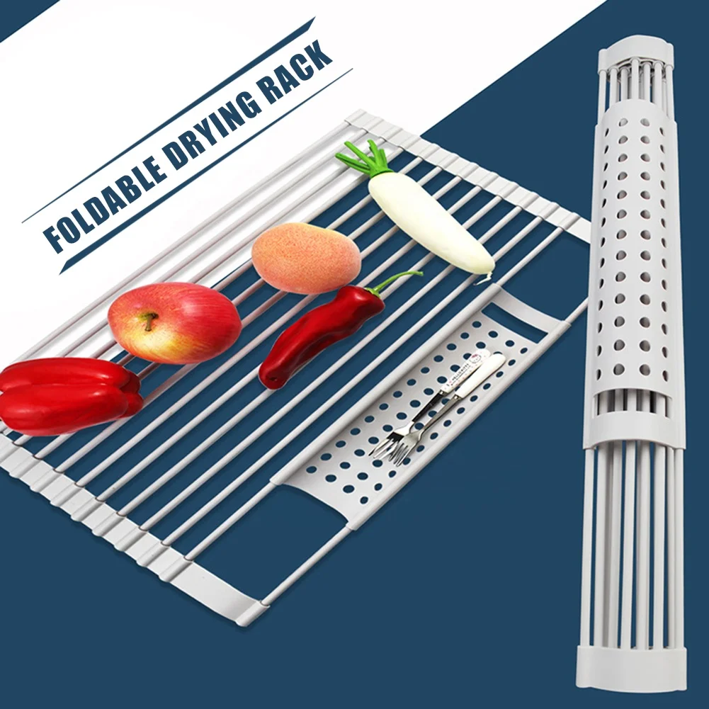 Promotional Products Wholesale Kitchen Accessories Sink Roll Up Silicone Folding Draining Rack