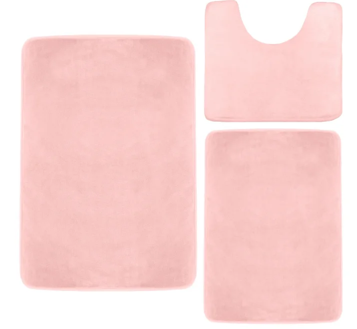 high quality Anti-slip Soft Memory Foam bath Mat Set 3pcs Bathroom Rug Set