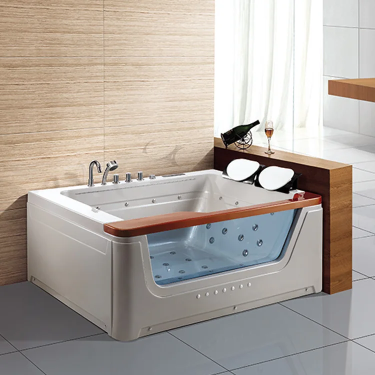 Bathroom luxury colored light bathtub Transparent silicone bath pillow massage bathtub for 2 person