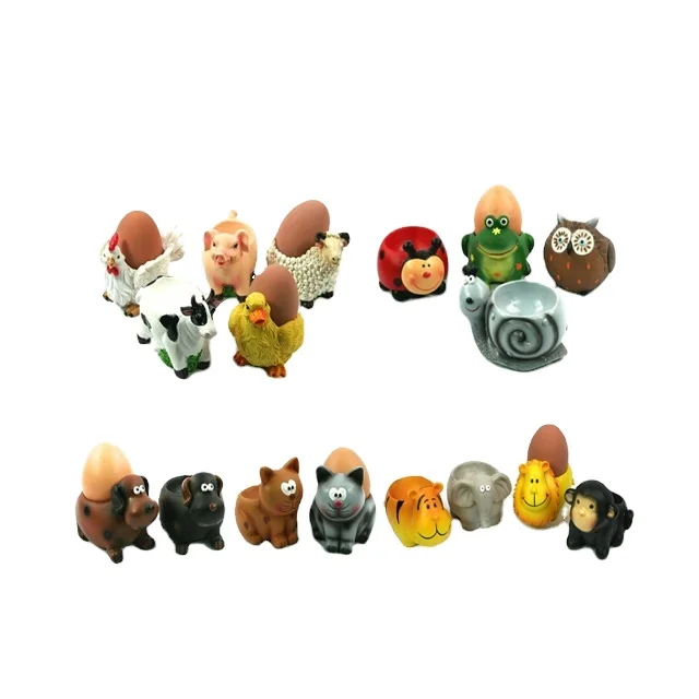 factory direct kitchen wares Hand Painted animal shaped cute Ceramic Egg Cup Holder