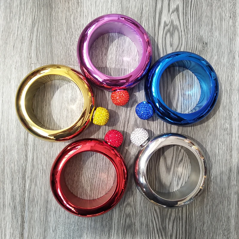Women use 304 material Bracelet stainless steel bangle hip flask