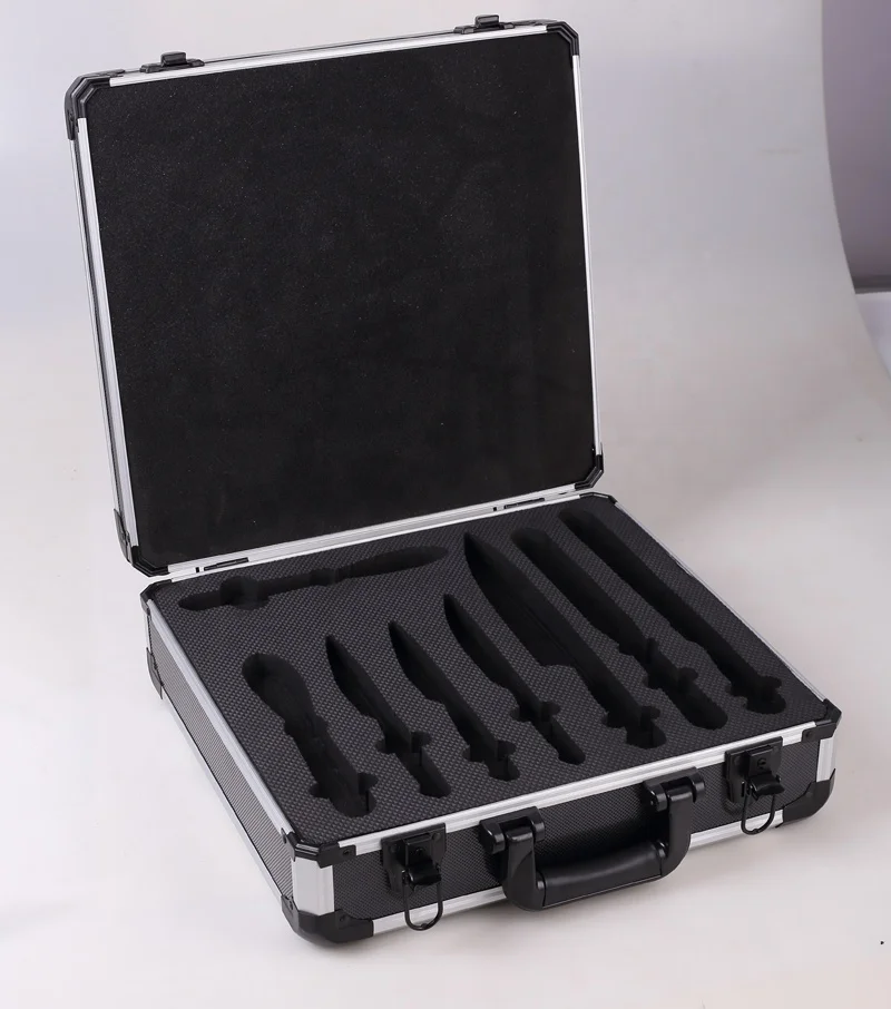 Lockable Aluminium Sword Box 40.5X39X14cm Aluminum Knife Storage Packaging Box Hard Case With Foam