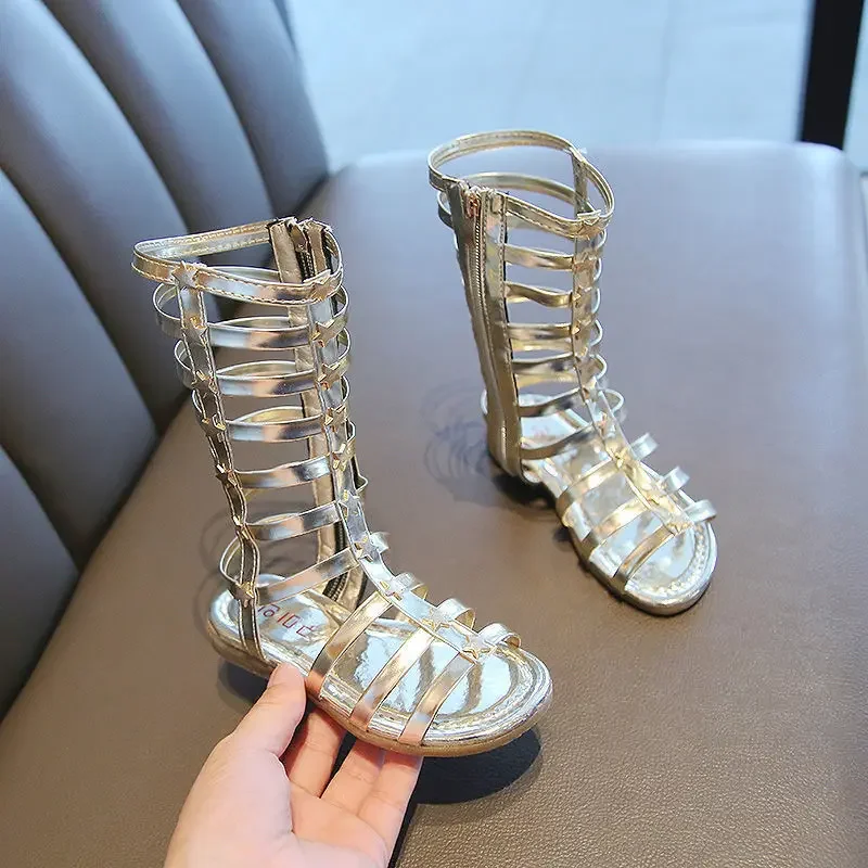 children shoes Summer boots High-top fashion Roma girls Stripe Kids Gladiator Sandals toddler baby sandals Brand high-quality