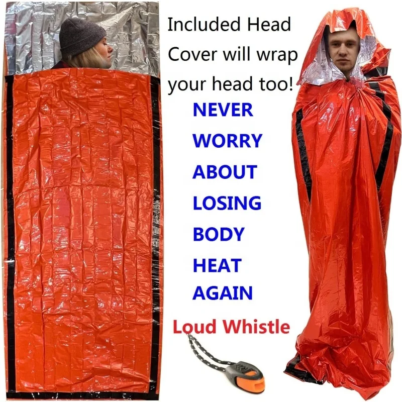 Polar Everest NEW windproof Waterproof Emergency Survival portable camping accessories Mylar sleeping bag for climbing hiking