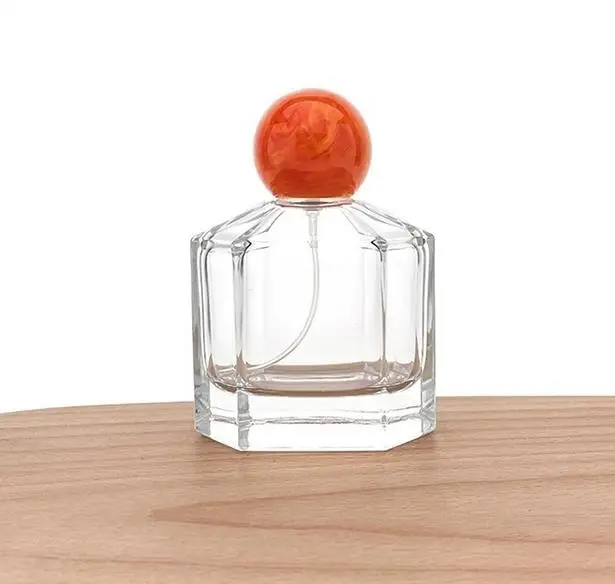 30ml 50ml Empty Glass polygon Perfume Atomizer Spray Pump Bottle Travel Refillable Perfume Bottle for Liquid Fragrance