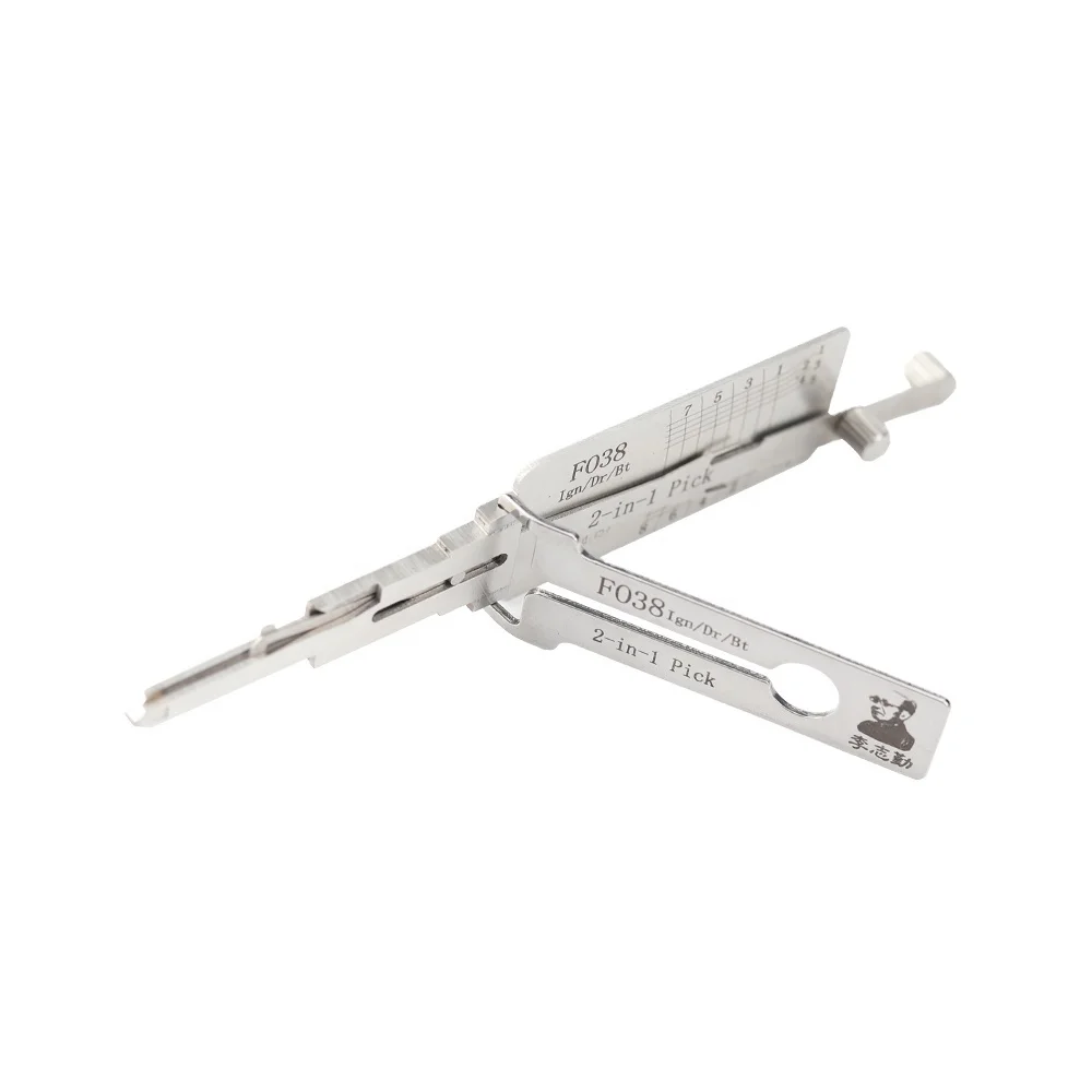 Original Car Auto Pick and Decoder LISHI locksmith Tools FO38 Ign/Dr/Bt2 IN 1 PICK for edge F150 Kuga mustang(8-CUT)