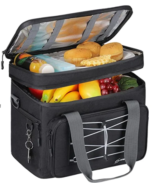 Portable thermal insulation bag large capacity double thick aluminum foil bento lunch box bag diagonal refrigerated