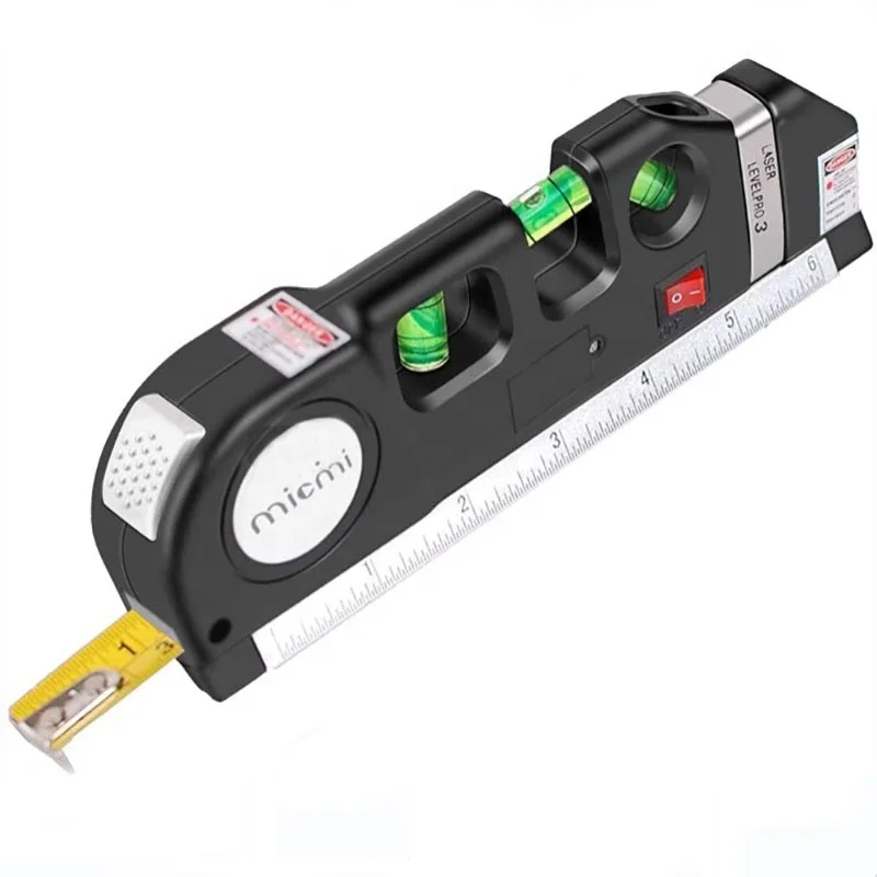 Standard Cross Line Laser 8 feet Measure Tape Ruler Tool Adjusted Metric Rulers Multipurpose Line Laser Level Kit