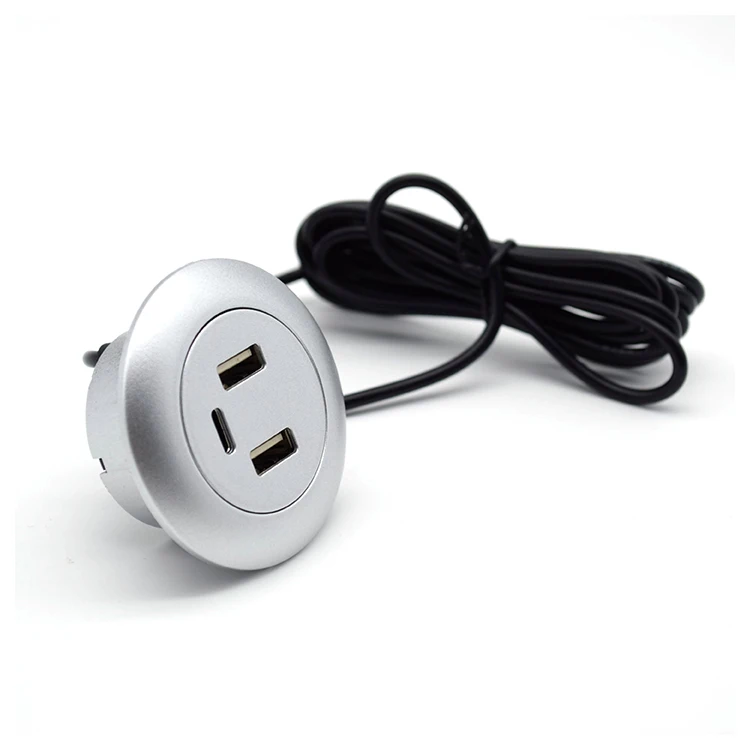 3 ports USB Outlet Quick Charger  PD Type C & Faster Charger 3.0 USB Charger with cable Socket for Car, Boat