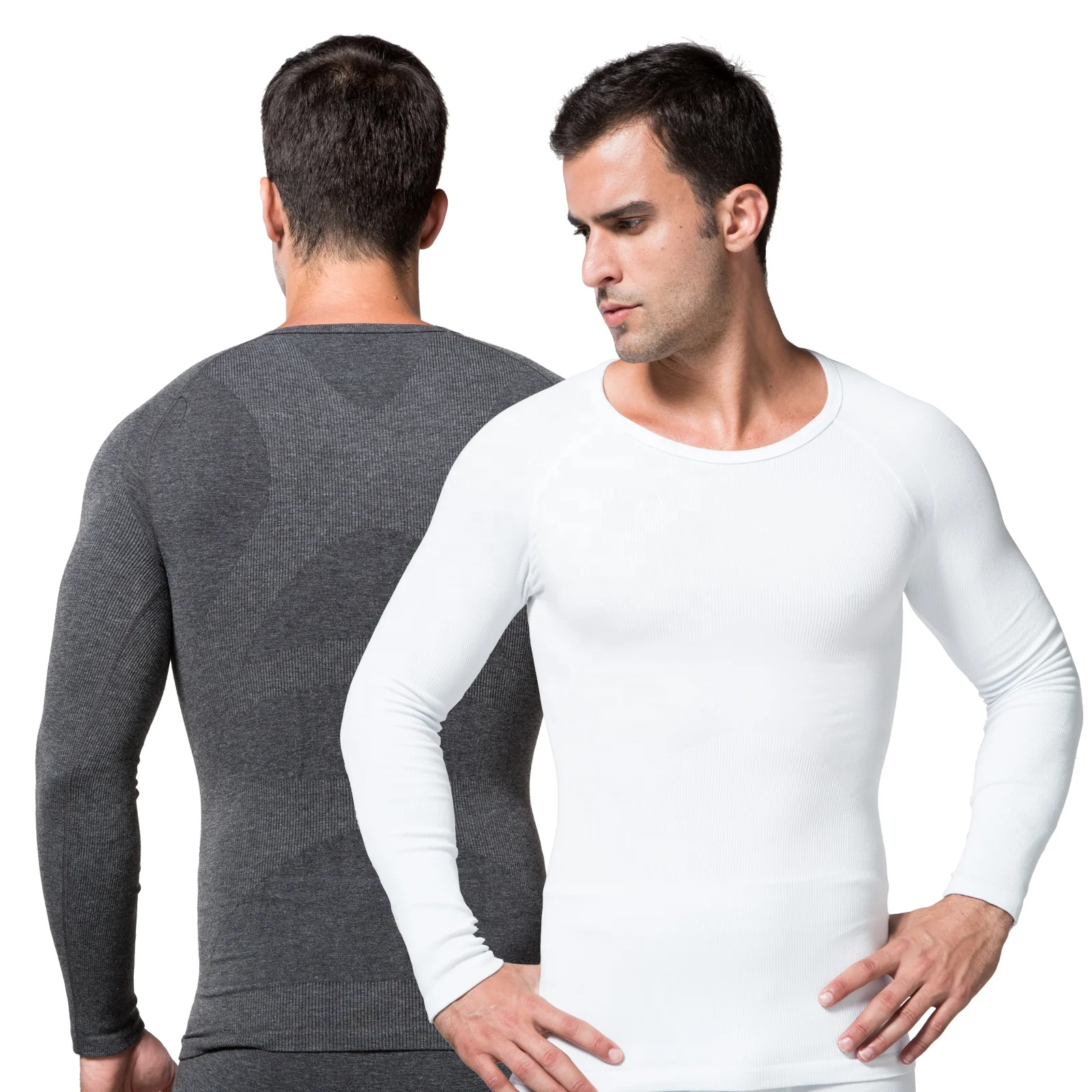 MeiSu T067 Thermal Underwear Seamless HEATMAX Compression Super Body Trainer Corsets Tight Long-Sleeves Heat Underwear for Man