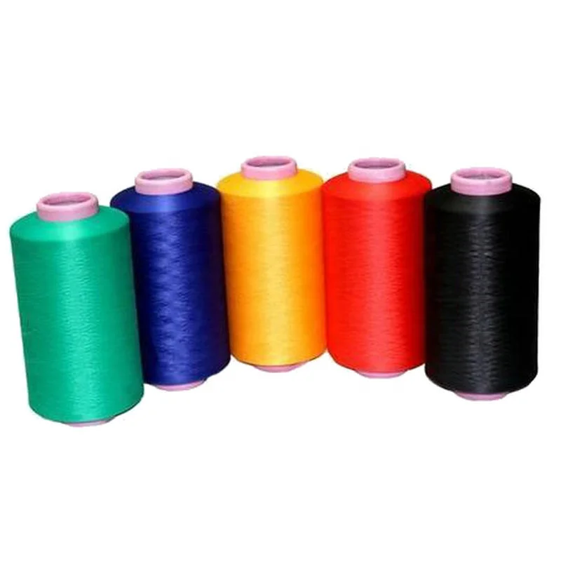 
Polyester DTY 450d 144f Trilobal Bright Dope Dyed Gold Colors Yarn Carpet Yarn 