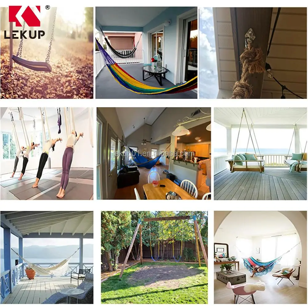 1000lb Capacity Heavy Duty Hammock Hanging kit Wall Mount Kit 304 Stainless Steel Hammock Wall Hooks for Swing Chairs Hanging