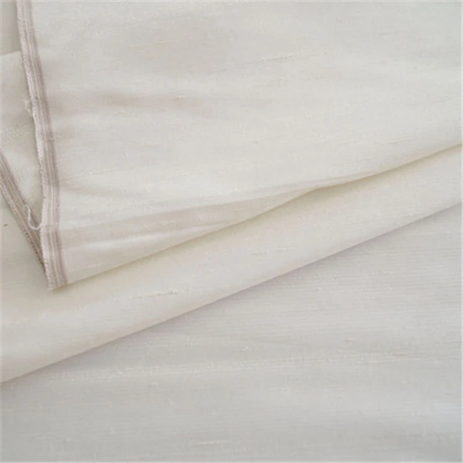Pure Natural White 100% Silk 19M/M 140CM Width Silk Dupion Fabric for Stiff Garment Suit