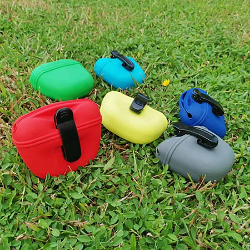 Custom Logo Colorful Silicone Pet Dog Treat Training Pouch Silicone Dog Treat Waist Bags