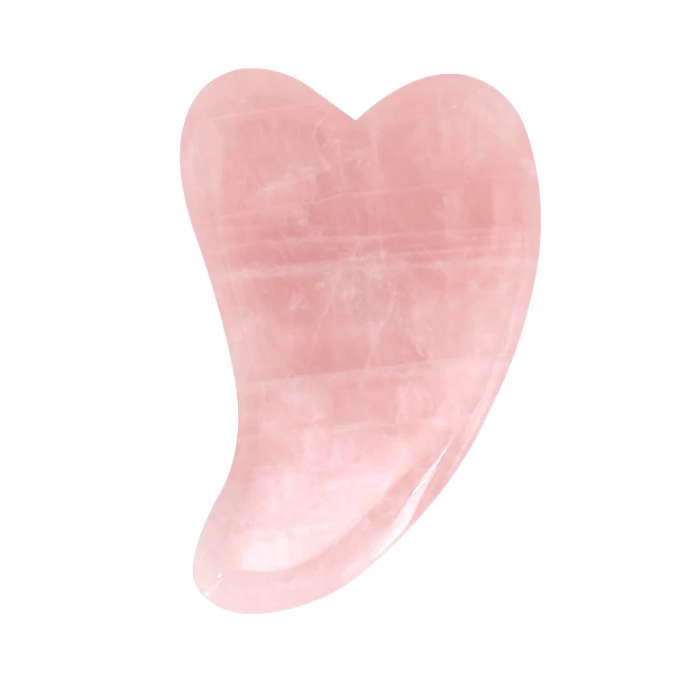 
Pink Jade Gua Sha Scraping Massage Tool Rose Quartz Heart Shaped Gua Sha Stone Tools For Face And Neck 