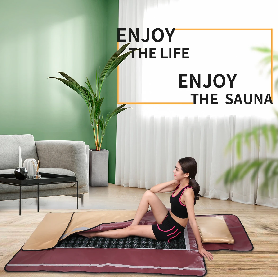 Portable Easy Carry Beauty Spa Sauna Far Infrared Heating Slimming Detox Sauna Blanket Bian Stones Infrared Sauna Blanket