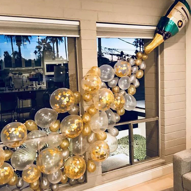 Gold Party Supplies Champagne Bottle Foil Balloon,Wedding Birthday Bachelorette Bridal Shower Party Decorations Balloon Arch Kit